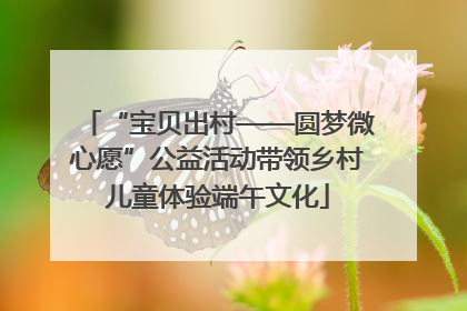 “宝贝出村——圆梦微心愿”公益活动带领乡村儿童体验端午文化