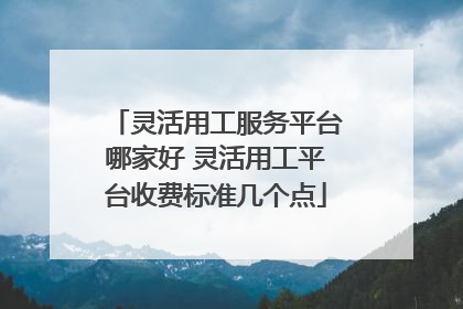灵活用工服务平台哪家好 灵活用工平台收费标准几个点