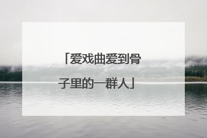 爱戏曲爱到骨子里的一群人