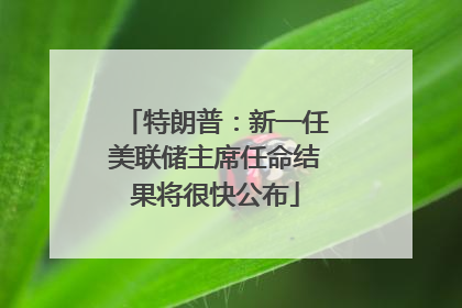 特朗普：新一任美联储主席任命结果将很快公布