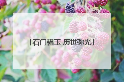 石门韫玉 历世弥光