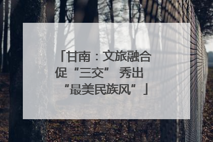 甘南：文旅融合促“三交” 秀出“最美民族风”