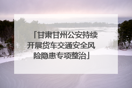 甘肃甘州公安持续开展货车交通安全风险隐患专项整治