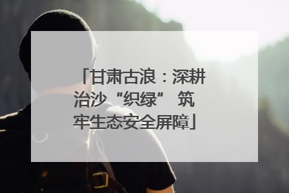 甘肃古浪：深耕治沙“织绿” 筑牢生态安全屏障