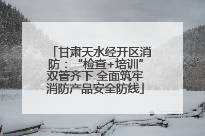 甘肃天水经开区消防：“检查+培训”双管齐下 全面筑牢消防产品安全防线