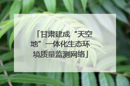 甘肃建成“天空地”一体化生态环境质量监测网络