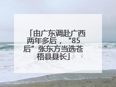 由广东调赴广西两年多后，“85后”张东方当选苍梧县县长
