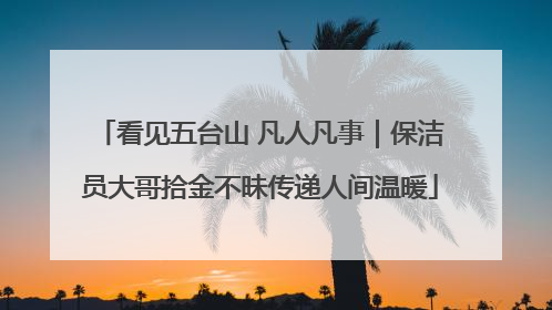 看见五台山 凡人凡事｜保洁员大哥拾金不昧传递人间温暖