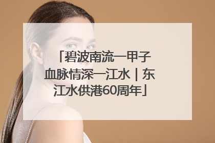 碧波南流一甲子 血脉情深一江水｜东江水供港60周年