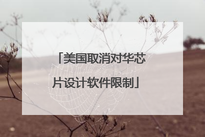 美国取消对华芯片设计软件限制