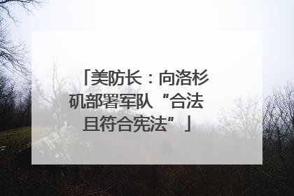 美防长：向洛杉矶部署军队“合法且符合宪法”