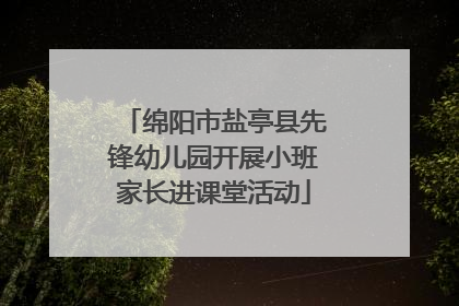 绵阳市盐亭县先锋幼儿园开展小班家长进课堂活动