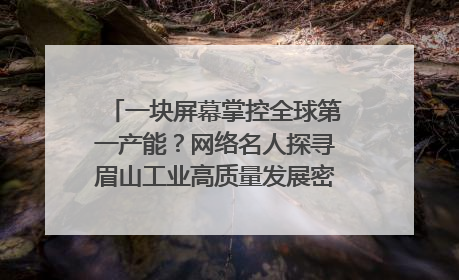 一块屏幕掌控全球第一产能？网络名人探寻眉山工业高质量发展密码｜网络名人四川行