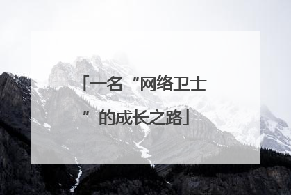 一名“网络卫士”的成长之路