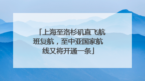 上海至洛杉矶直飞航班复航，至中亚国家航线又将开通一条