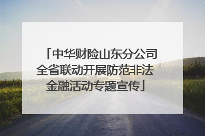 中华财险山东分公司全省联动开展防范非法金融活动专题宣传
