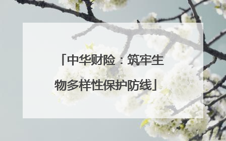 中华财险：筑牢生物多样性保护防线