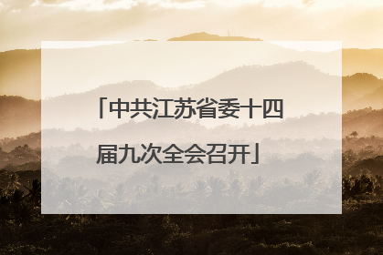 中共江苏省委十四届九次全会召开