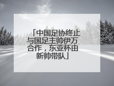 中国足协终止与国足主帅伊万合作，东亚杯由新帅带队