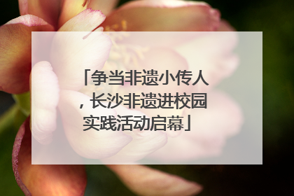 争当非遗小传人，长沙非遗进校园实践活动启幕