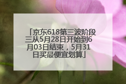 京东618第三波阶段三从5月28日开始到6月03日结束，5月31日买最便宜划算