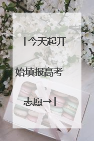 今天起开始填报高考志愿→