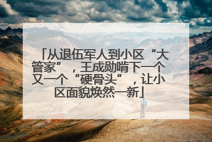 从退伍军人到小区“大管家”，王成勋啃下一个又一个“硬骨头”，让小区面貌焕然一新