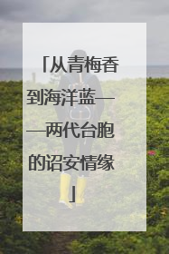 从青梅香到海洋蓝——两代台胞的诏安情缘