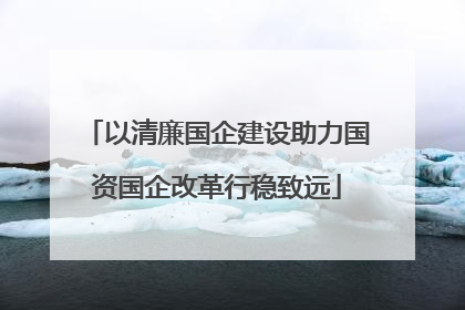 以清廉国企建设助力国资国企改革行稳致远