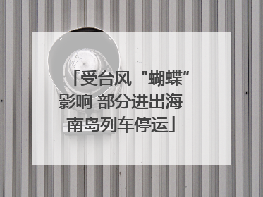 受台风“蝴蝶”影响 部分进出海南岛列车停运
