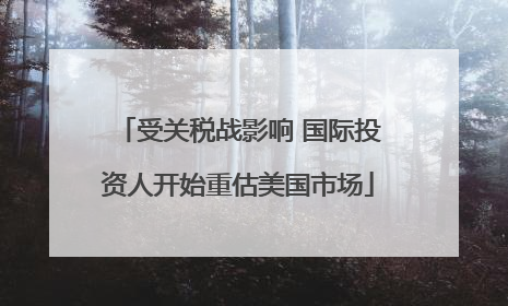 受关税战影响 国际投资人开始重估美国市场