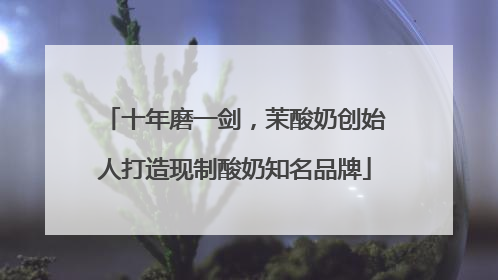 十年磨一剑，茉酸奶创始人打造现制酸奶知名品牌
