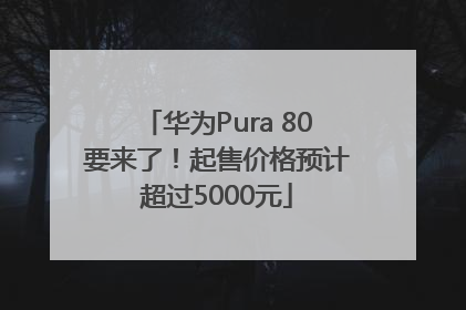 华为Pura 80要来了！起售价格预计超过5000元