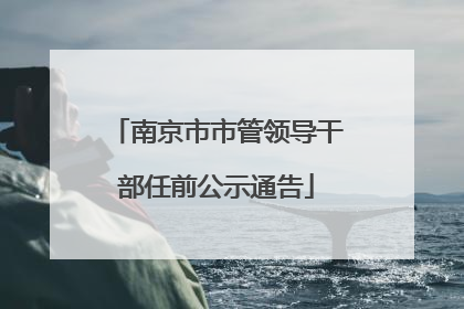 南京市市管领导干部任前公示通告