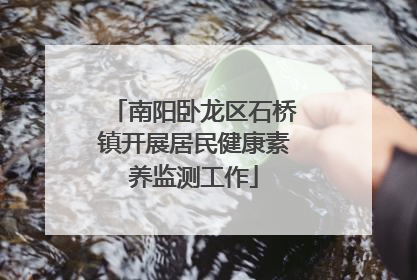 南阳卧龙区石桥镇开展居民健康素养监测工作