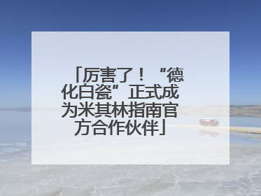 厉害了！“德化白瓷”正式成为米其林指南官方合作伙伴