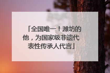 全国唯一！潍坊的他，为国家级非遗代表性传承人代言