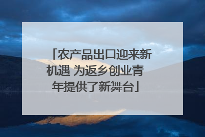 农产品出口迎来新机遇 为返乡创业青年提供了新舞台