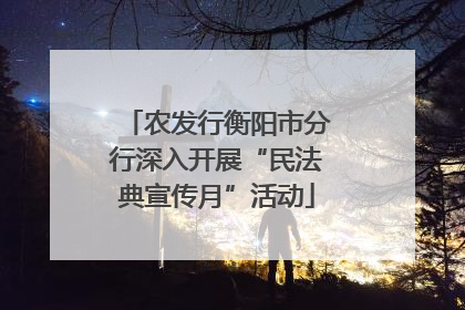 农发行衡阳市分行深入开展“民法典宣传月”活动