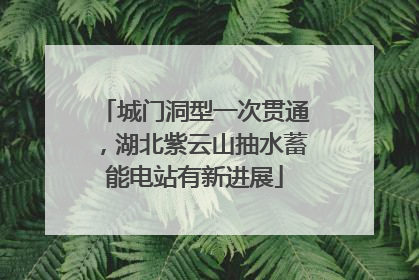 城门洞型一次贯通，湖北紫云山抽水蓄能电站有新进展