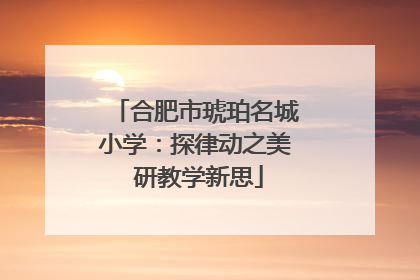 合肥市琥珀名城小学：探律动之美 研教学新思