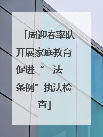 周迎春率队开展家庭教育促进“一法一条例”执法检查