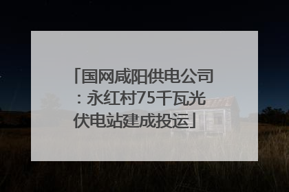 国网咸阳供电公司：永红村75千瓦光伏电站建成投运