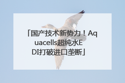 国产技术新势力！Aquacells超纯水EDI打破进口垄断