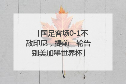 国足客场0-1不敌印尼，提前一轮告别美加墨世界杯
