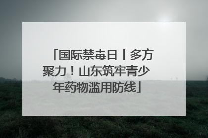 国际禁毒日丨多方聚力！山东筑牢青少年药物滥用防线