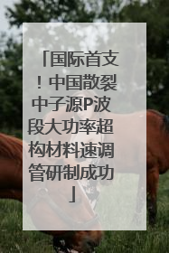 国际首支！中国散裂中子源P波段大功率超构材料速调管研制成功