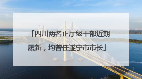 四川两名正厅级干部近期履新，均曾任遂宁市市长