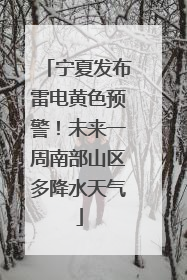 宁夏发布雷电黄色预警！未来一周南部山区多降水天气