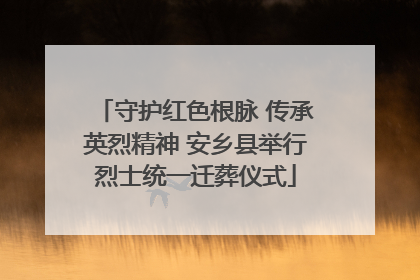 守护红色根脉 传承英烈精神 安乡县举行烈士统一迁葬仪式